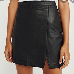 Faux Black Leather Mini Skirt | A&F